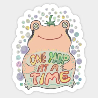 One Hop At A Time Bubble Frog Sticker